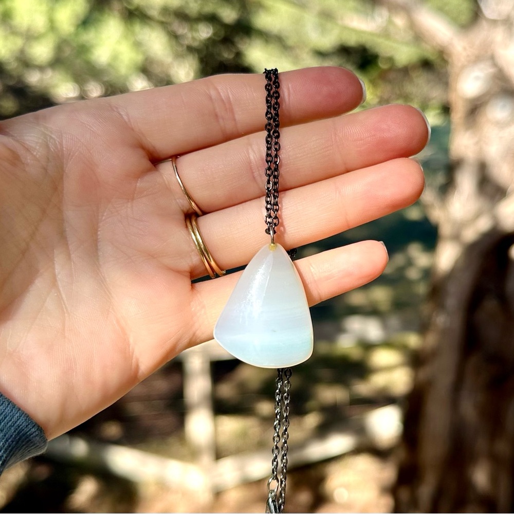 Vintage Tumbled Agate Slab Necklace